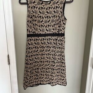 Max Studio Black and Cream Midi Dress